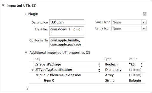 Plugin imported UTI